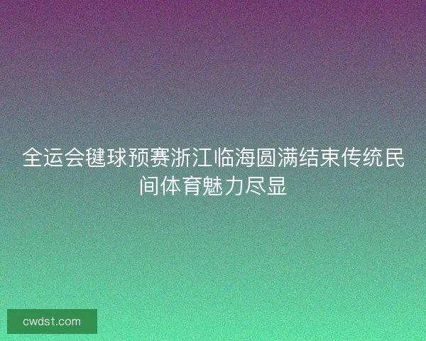 全运会毽球预赛浙江临海圆满结束传统民间体育魅力尽显