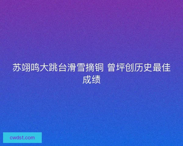 苏翊鸣大跳台滑雪摘铜 曾坪创历史最佳成绩