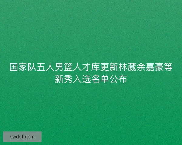 国家队五人男篮人才库更新林葳余嘉豪等新秀入选名单公布